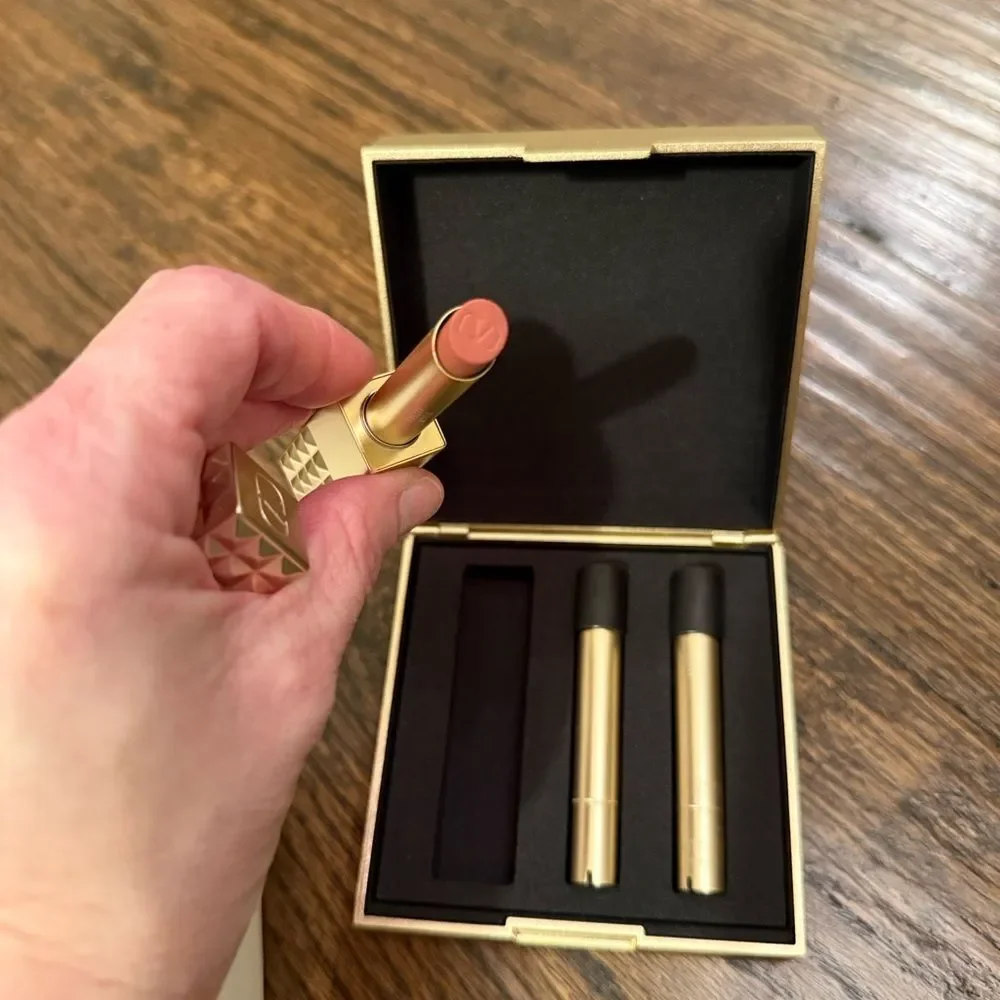 Valentino  Spike Buttery Matte Refillable Lipstick Trio and Clutch Set